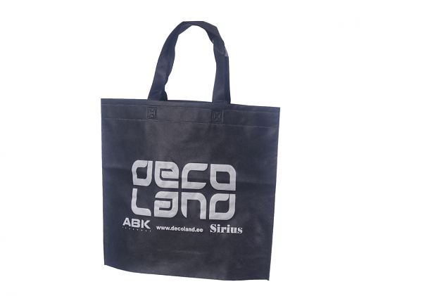 durable black non-woven bag with personal logo print 