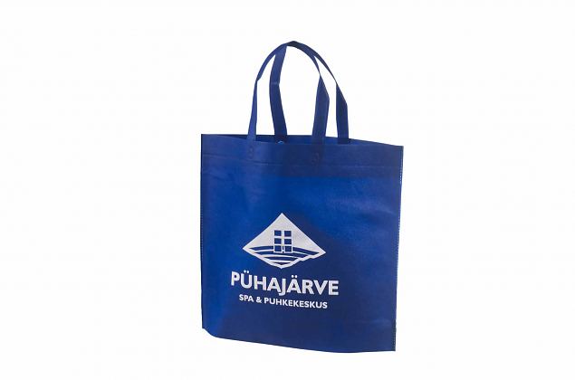 blue non-woven bag with personal print 