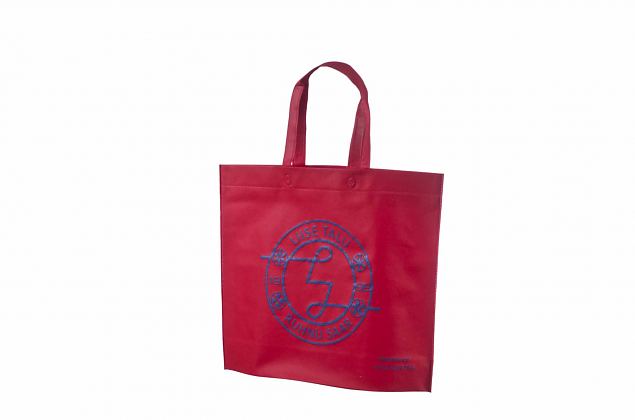 red non-woven bag with print 