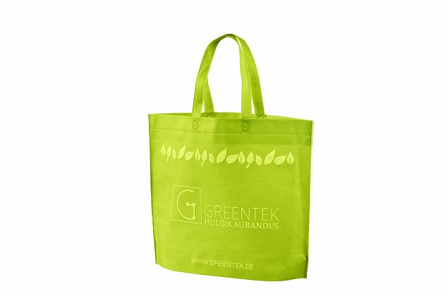 green non-woven bag with print 