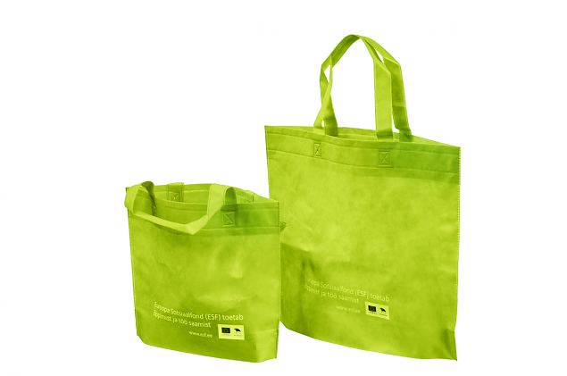 green non-woven bag with personal print 