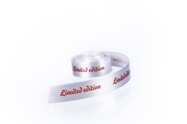 luxury satin ribbon with personal print 