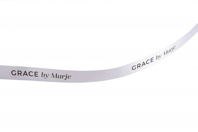 luxury satin ribbon with personal print 