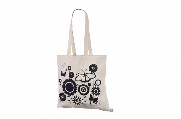 nice looking natural color cotton bag with print 