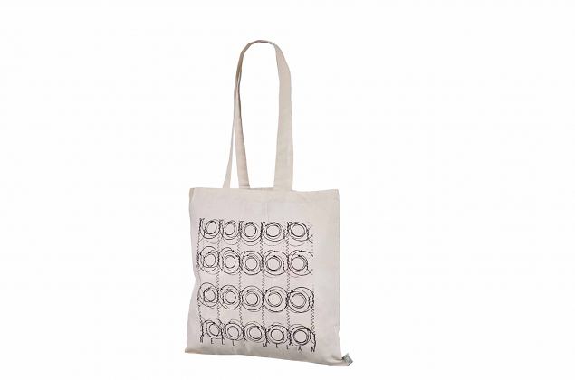 nice looking natural color cotton bag with personal print 