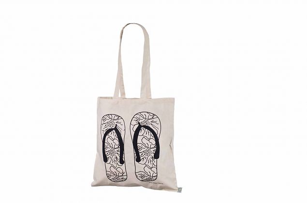 nice looking natural color cotton bag with logo print 