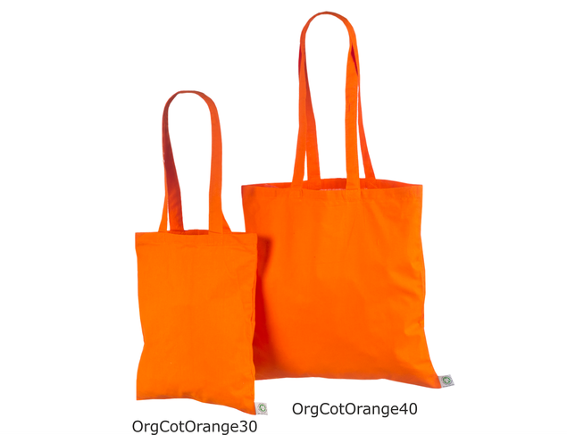 Oranži värvi riidest ökokotid