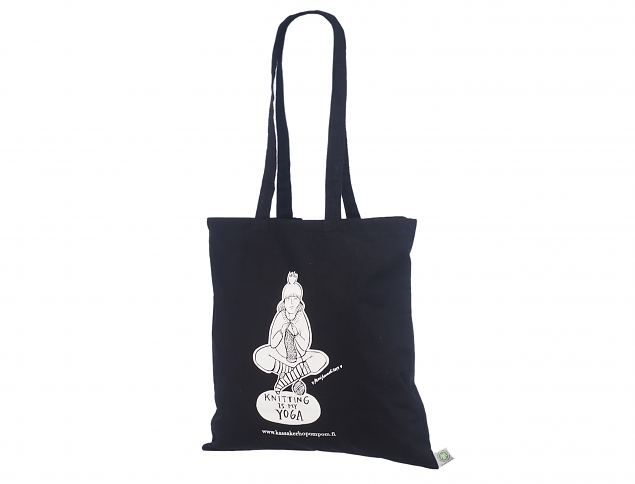 Stilfulde sort organisk bomuldspose i h�j kvalitet. Minimumordre p� bestillinger med personligt tr