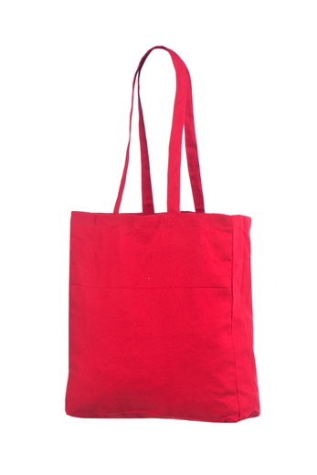 Punane küljevoldiga riidest kott