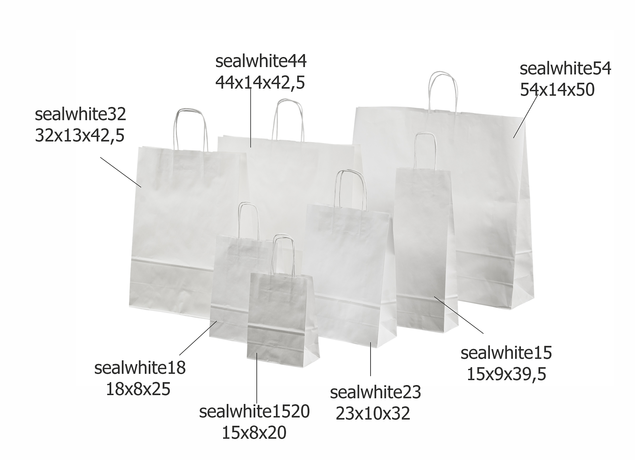 Balti augstākās kvalitātes papīra maisiņi