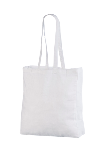 White cloth bag with a side fold