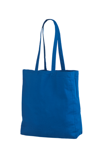 Blue cloth bag with a side fold 