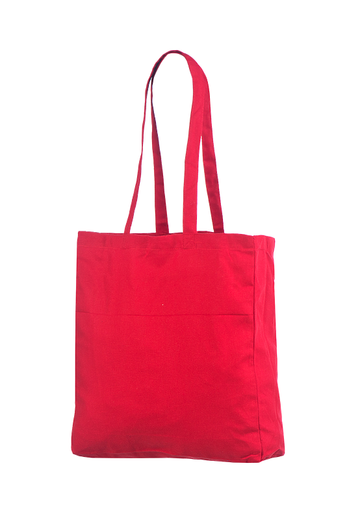 Red cloth bag with a side fold