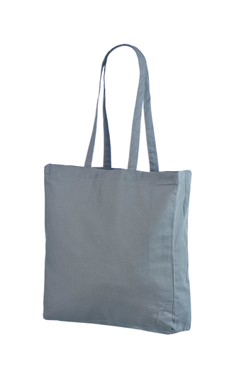 Grey cloth bag with a side fold