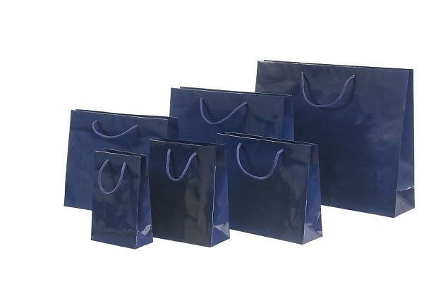 Синие глянцевые ламинированные пакеты