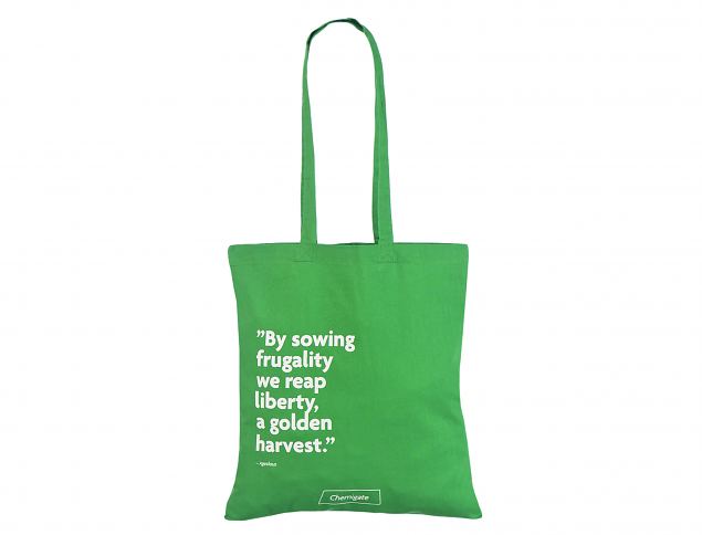 Rohelised riidest konverentsikotid. Trkiga kottide miinumum kogus on 50 kotti. Konverentsikottide