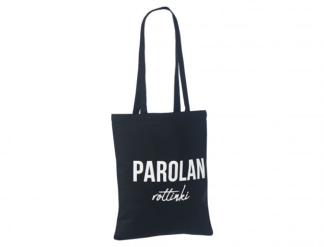 Musta v�rvi pikkade sangadega lvalget v�rvi riidest ostukott 