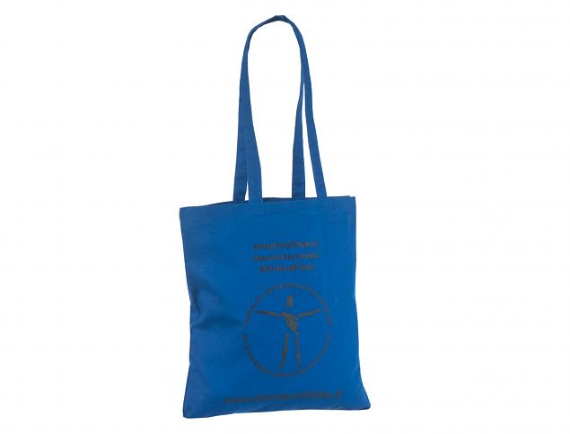 Sinine riidest ostukott pikkade sangadega. Tr�kiga kottide miinumum kogus on 50 kotti. Ilma tr�kit