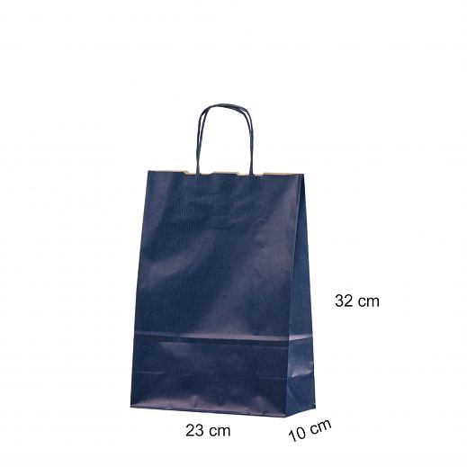 Sinine paberist kott mõõtudega 23x10x32 cm