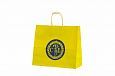 Fotogalleri med vores mange produkter i høj kvalitet gul papirspose med personligt logo 