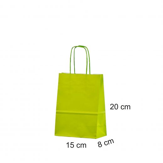 Pieni vaaleanvihre� paperikassi 15x8x20 cm