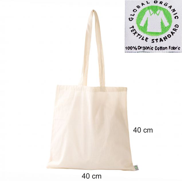 Luonnonv�rinen kangaskassi 40x40 cm.