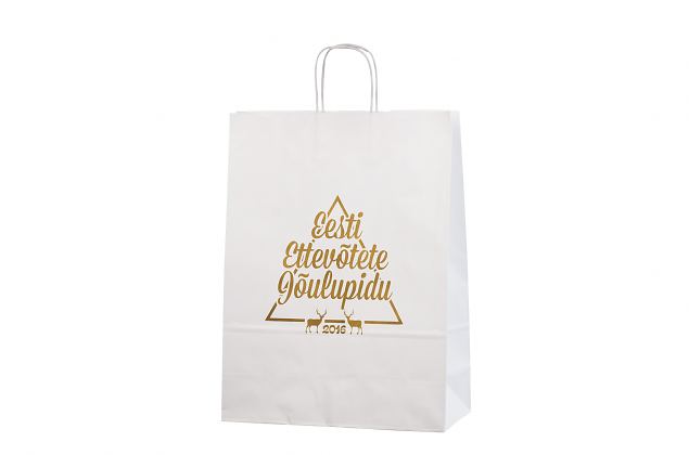 Valge paberkott sobib h�sti reklaamkingituste pakkimiseks. Pakume logo pealetr�ki v�imalust. Helis