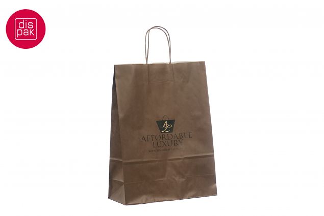 logo pealetr�kiga tumepruun paberkott 