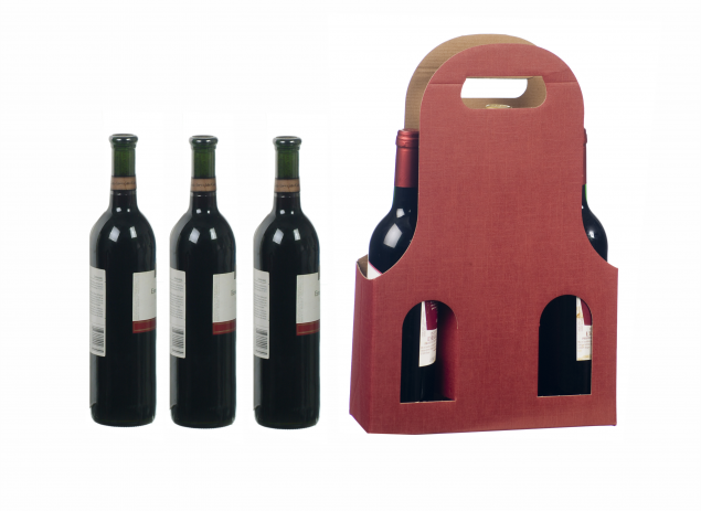 �sker til 3 flasker (med vindue) i flot, holdbart design